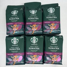 Starbucks Sumatra Dark Roast Ground Coffee 18oz 6 Bags  old stock 