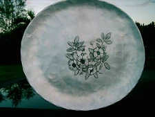 HAND MADE BY NATALE  HAMMERED ALUMINUM 14 " OVAL TRAY CLASSIC DESIGN BEAUTIFUL