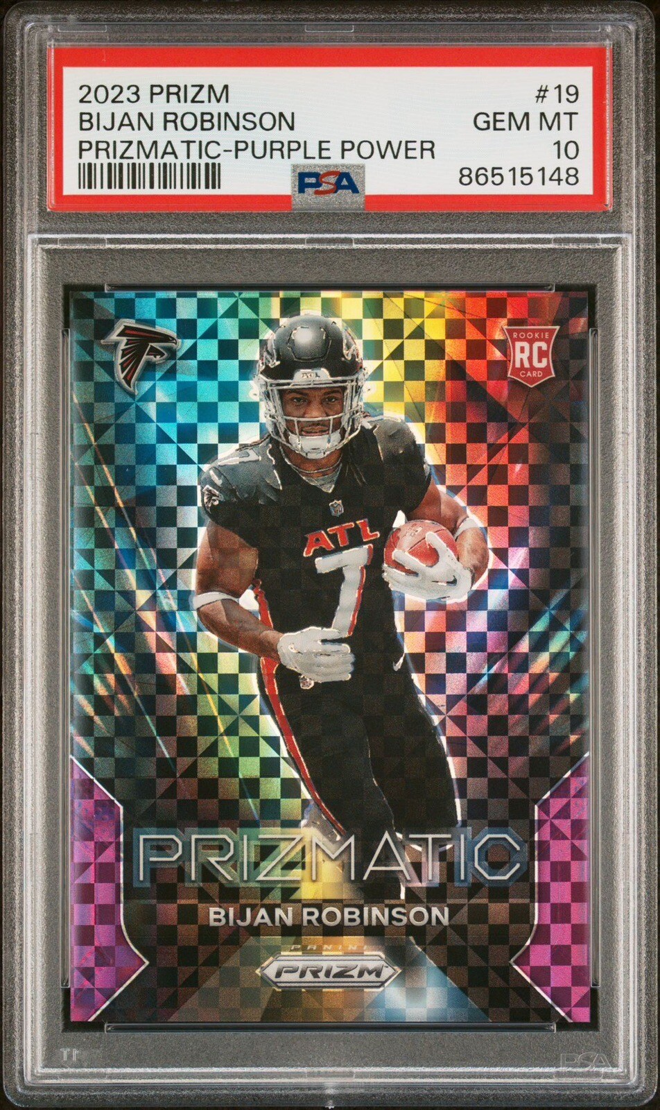 Bijan Robinson Panini Prizm Prizmatic #19 Purple Power