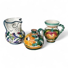 3er Set handbemalten Vintage Karaffen Vasen, ...