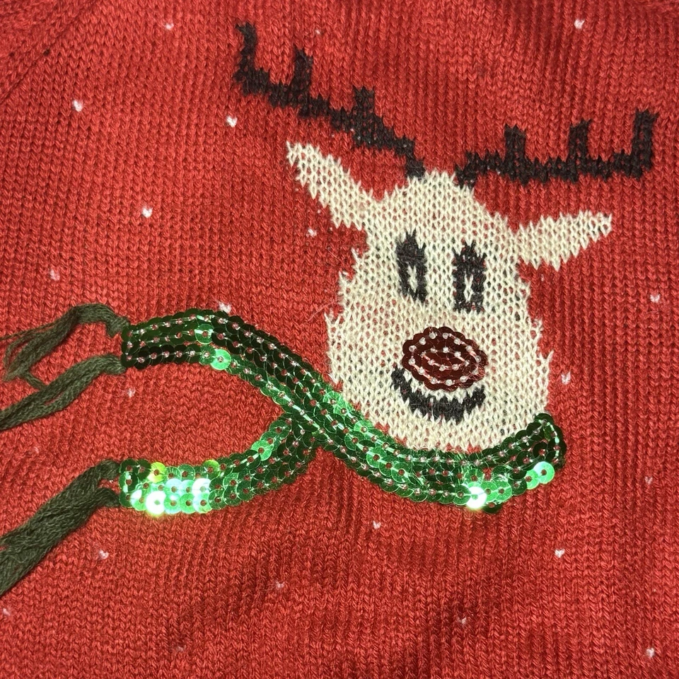 De Colección Erika Bordado Navidad Cárdigan Feo Suéter Santa Navidad Talla M Foto 3 de 4