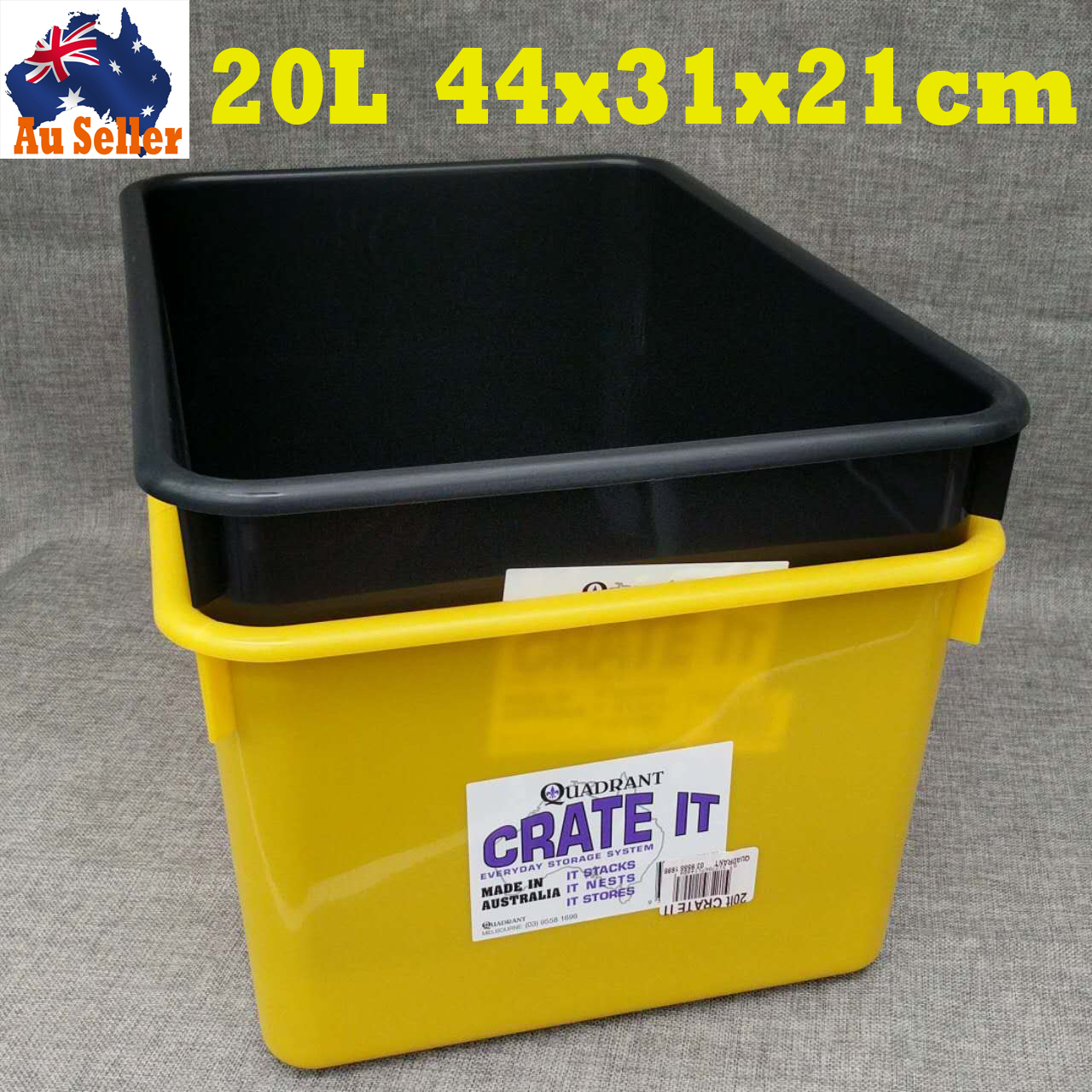 QUADRANT 20L Storage Tubs Plastic Crates Container Basin Bins Made In