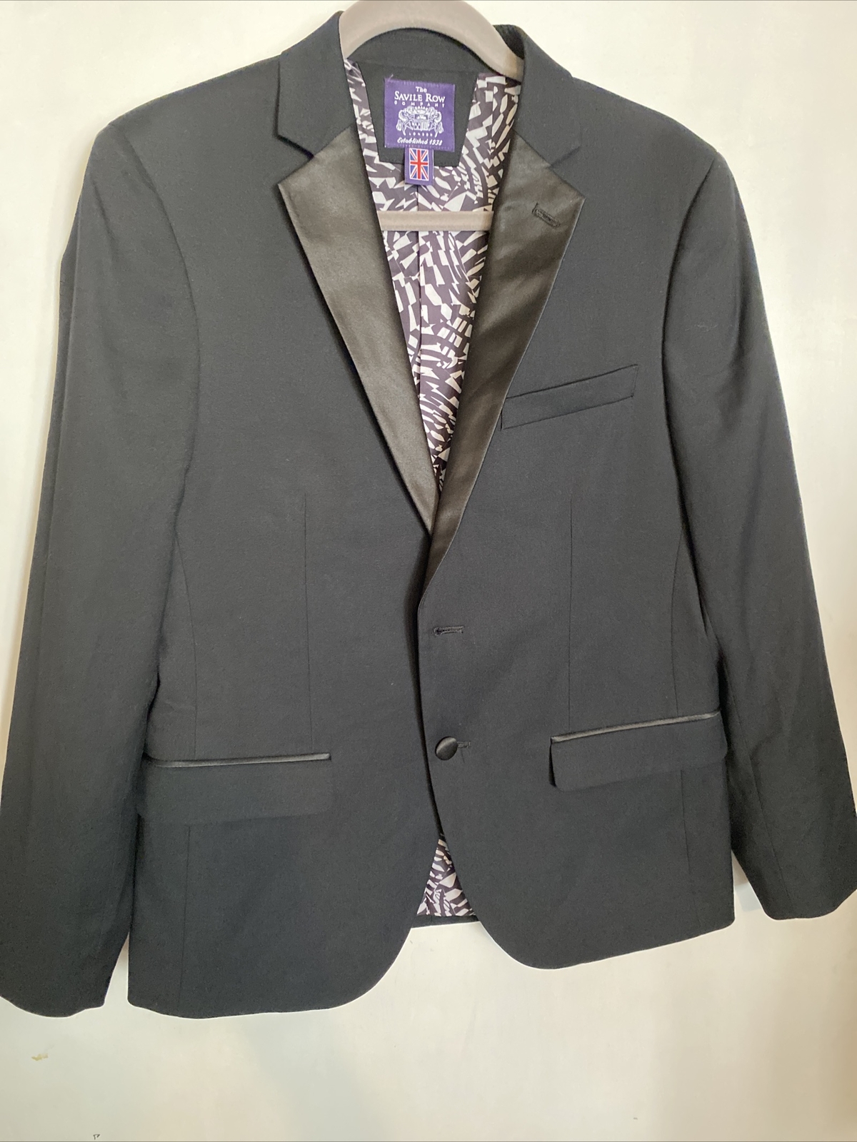 FILA Giacca tuta uomo The Savile Row Company nera tinta unita due bottoni tacca risvolto 38S