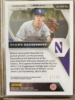 2021 Prizm Draft Picks Shawn Goosenberg Tiger Stripes #PDP184 #'ed