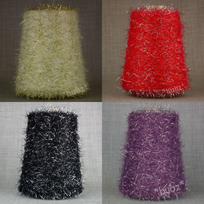 SUPERWEICHES 4-FÄDIGES GLITZER FEDERGARN 500g KONE 10 KNÄUEL LUREX METALLIC STRICKEN