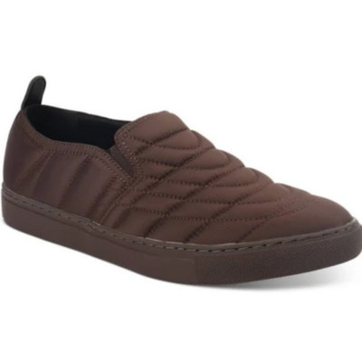 Alfani Men's Cooper Quilted Slip-On Sneakers, Chocolate, Sz 13 M