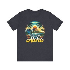 Unisex Size Aloha Hawaii Shirt Hawaiian Sunset Beach Surf Summer Nature T-Shirt