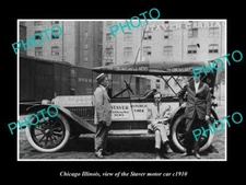 OLD POSTCARD SIZE PHOTO OF CHICAGO ILLINOIS THE STAVER MOTOR CAR Co c1910