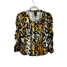 Clara Sun Woo Yellow Snake Full Zip Liquid Leather Jacket Womens Size Medium