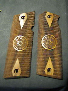 Star Model B Bs Checkered W Logo French Walnut Pistol Gun Grips