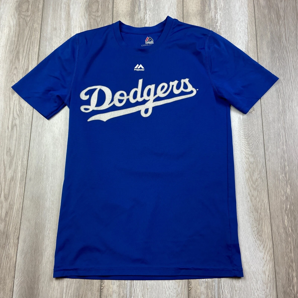 Los Angeles Dodgers Shirt Boys Large 14/16 Blue Short Sleeve Youth Majestic