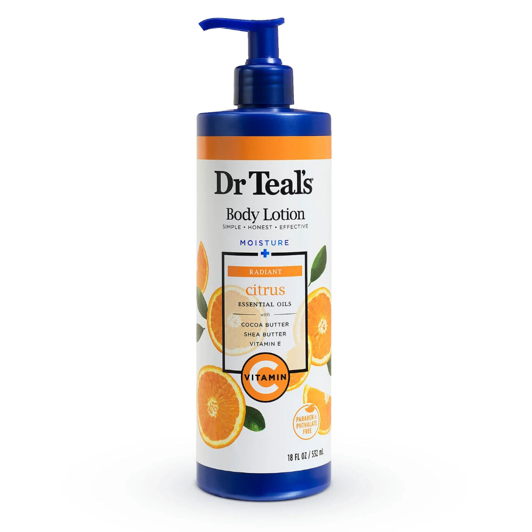 Dr Teal's Radiant Body Lotion 24 Hour Moisture Vitamin C & Citrus