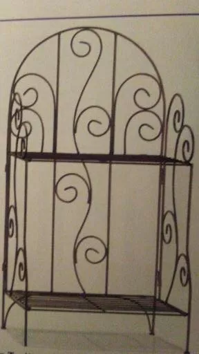 Home Interiors Iron Trellis Foldable Baker s Rack