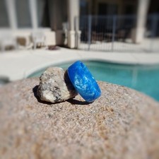 Blue Pearl Acrylic Resin Ring  Men's or Women's  Handmade to Order