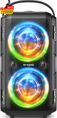 W-KING Bluetooth Lautsprecher Box Groß 180W Musikbox Boom Box Tiefer Bass Boxen