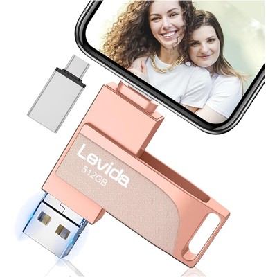 512GB USB Stick 4-in-1 Flash Drive für iOS Android iPhone Pad Laptop