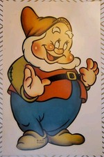 1937 Walt Disney Entertainment 7 Dwarves Happy Dwarf Wall Decal 5"x8" RARE 