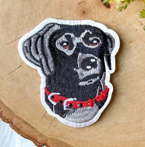 Iron On Embroidery Patch Puppy Lab Frenchie Corgie Husky Dog Head Portrait - Picture 10 of 21