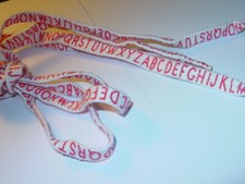 ALPHABET ABC's 1980's VINTAGE SHOE LACES 38 INCH NEW OLD STOCK 1 PAIR