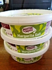 (THREE UNITS) MASTERS of MIXES MARGARITA SALT,  8 oz. CONTAINER/COCKTAIL DRINKS
