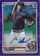 2020 Bowman Chrome Prospect Auto Purple Refractors Chris Vallimont Auto /250