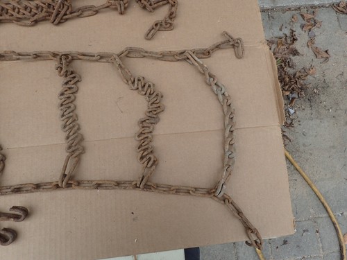 Set of vintage heavy duty tractor chains 12" wide x 60" long - Picture 2 of 5