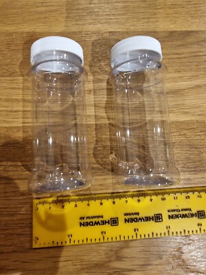 100ml Neu Klar Kunststoff Vorratsgläser Töpfe Handwerk Kräuter Gewürze Schraubdeckel X 20