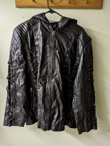 Veste à capuche Sputer Stephen Amell Roy Harper flèche verte noir faux cuir XL - Photo 2/6
