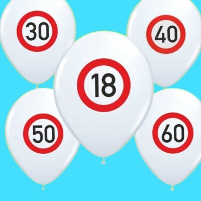   5er Set Luftballons runder Geburtstag Party Jahreszahl Deko 18 30 50 60  