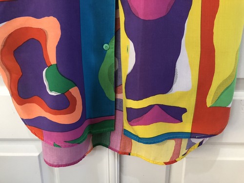 Vintage 80’s Esprit Men’s Size M Shirt Abstract Pattern Button Down Short Sleeve - Picture 7 of 16