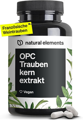 OPC Traubenkernextrakt - 240 Hochdosierte Kapseln für 8 Monate, Reines OPC vegan