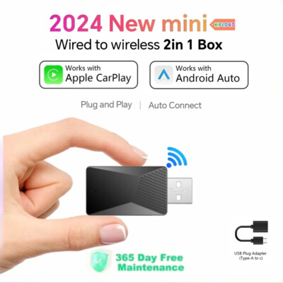 Mini 2in1 Wireless CarPlay&Android Auto Wireless Adapter Smart Mini Box Dongle