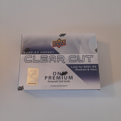 2022-23 Upper Deck Clear Cut Hockey Box Trading Cards Packs Break Autogramme 
