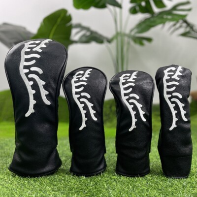 Golf club head cover, wooden mixed shaft cover, tiger  black blue 135UT-
