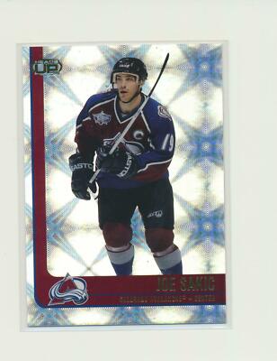 2001 - 02 Pacific Heads Up Joe Sakic Sample Promo card Colorado Avalanche (PEO)