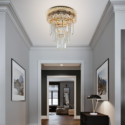 Modern Crystal Chandelier Living Room LED Lighting Fixture Ceiling Light 12 W