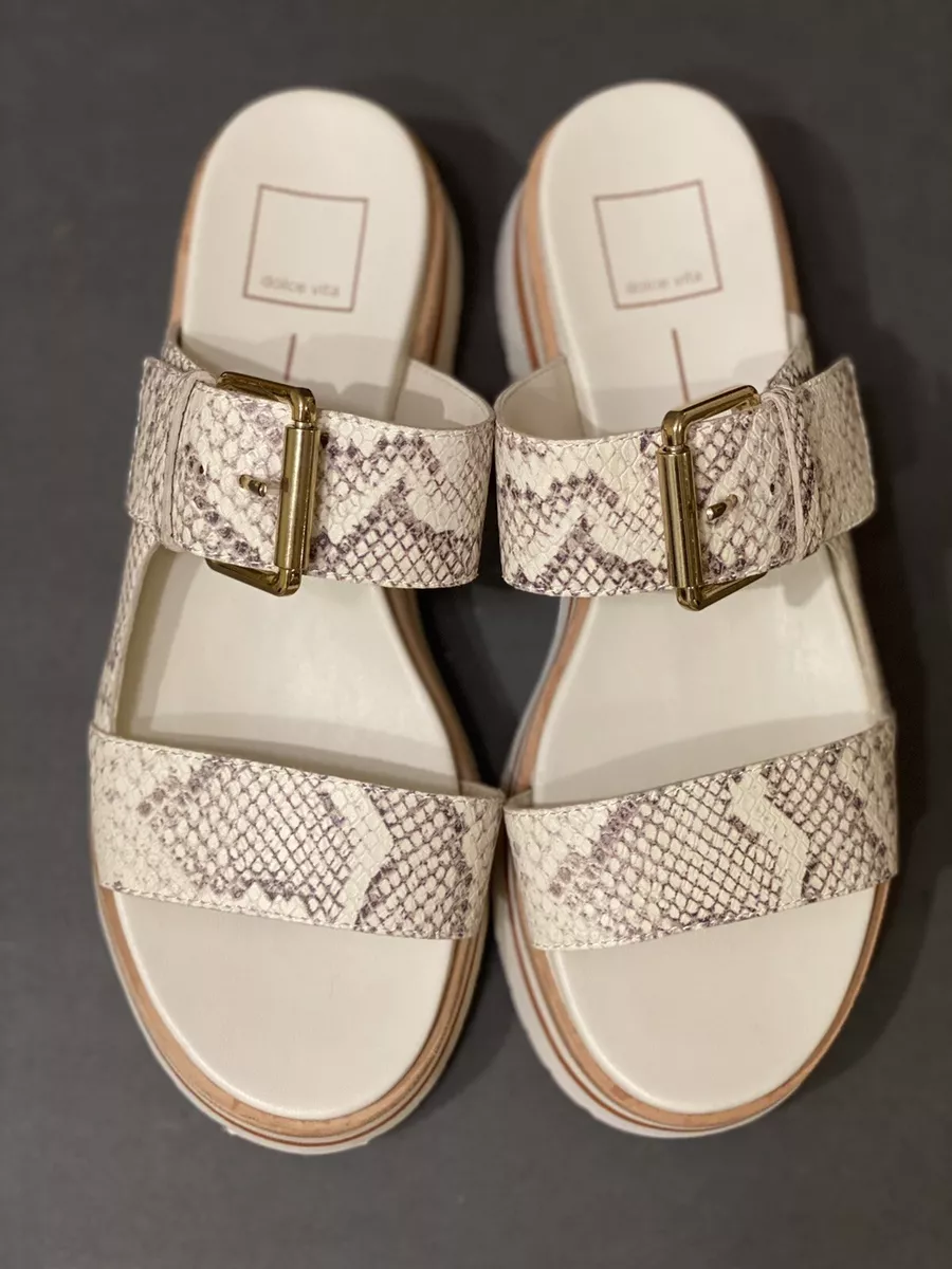 Dolce Vita Macen Sandals In Bone Snake Print Leather Size 8 eBay