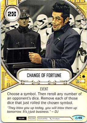Star Wars Destiny Covert Missions Card #45 Change Of Fortune 