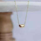 <!--F#f_0-->Sliding Bean Women's Necklace in 14K Yellow Gold Plated with Chain 925 Silver<!--F/-->