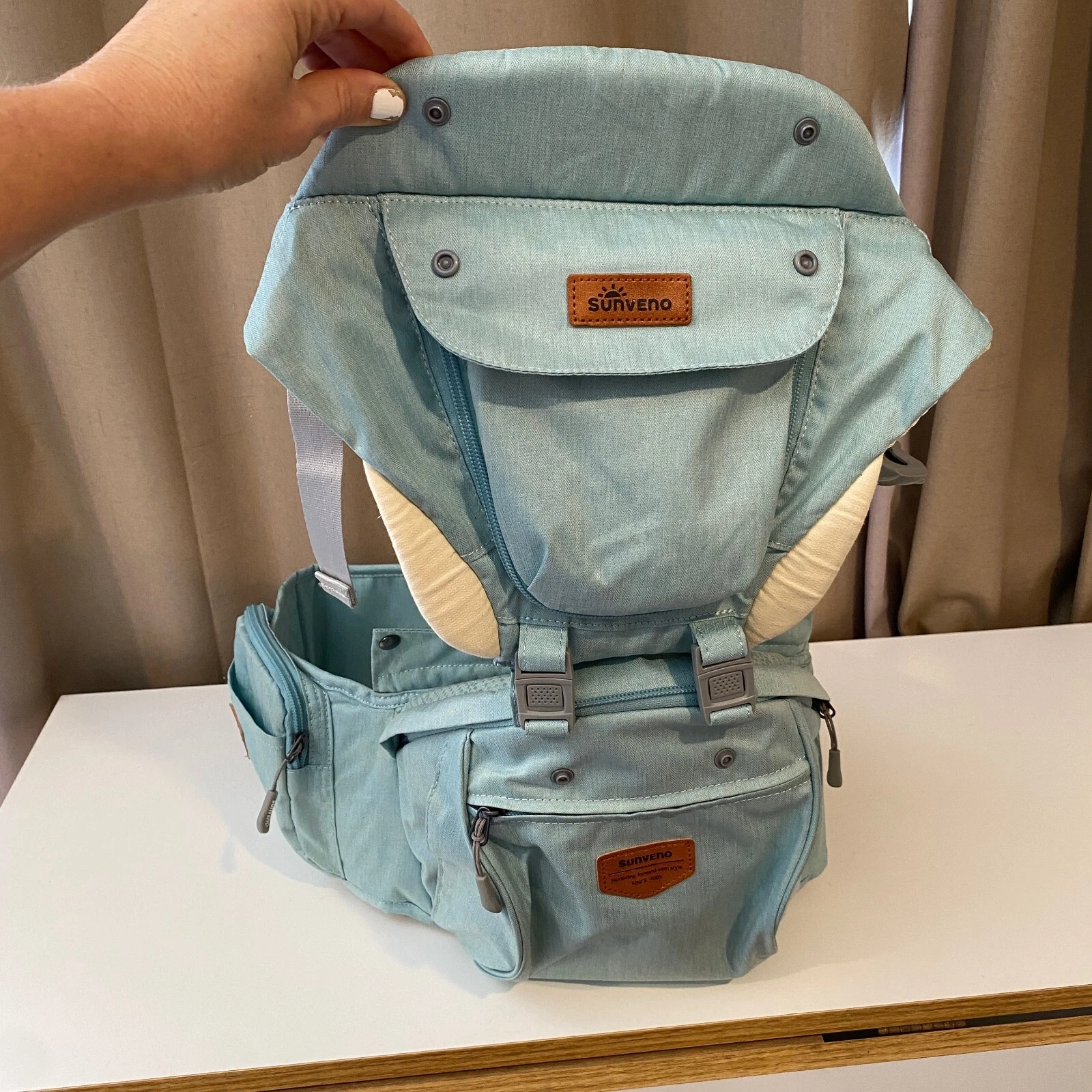 Sunveno Baby Hipseat Infant Carrier Front Facing Light Blue
