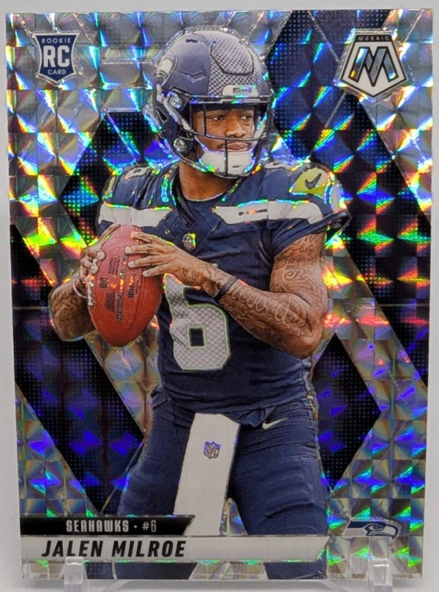 2025 Panini Mosaic #322 Jalen Milroe Silver Mosaic Prizm (RC) Rookie - Seahawks