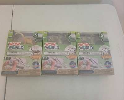 Wow World Dino Dig Excavation Playset Set of 3 Pterodactyl and Brachiosaurus New