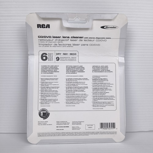 RCA CD/DVD Laser Lens Cleaner – New in Pack – Vintage – Slight Bent Packaging - Picture 2 of 6