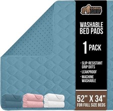 GORILLA GRIP Washable Underpads, 52" x 34" - Pack of 1, Sky Blue