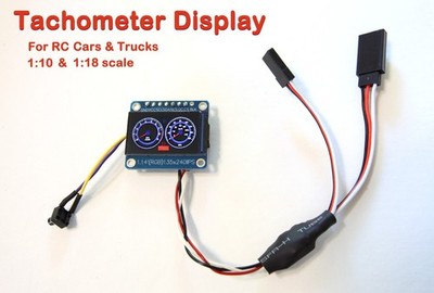 RC Accessories Functional Tachometer  LCD Display 1.14inch, RPM & Speed Gauge.