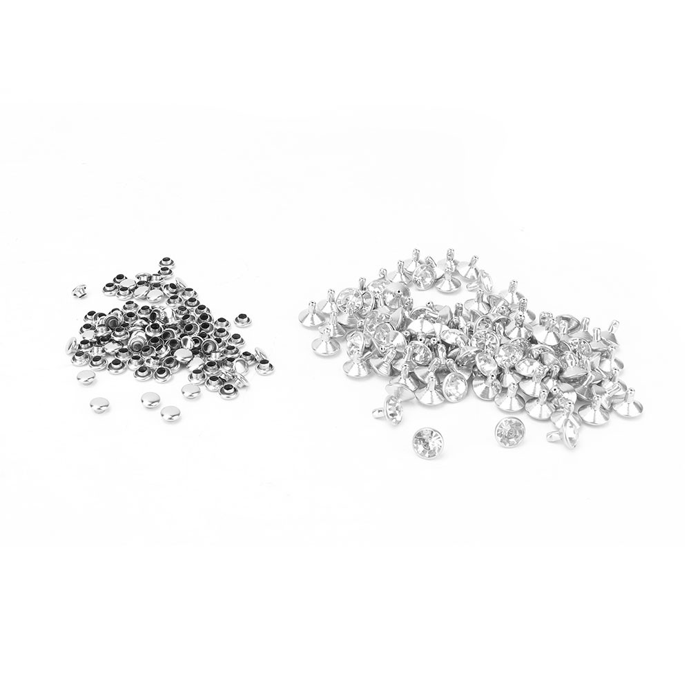 Cloth Crystal Inlay Rapid Rivets 12mm Spots Studs Cap For DIY Leather Craft Deco