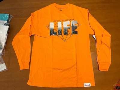 DIAMOND SUPPLY CO LIFE ORANGE LONG SLEEVE SKATE RAP HIP HOP NEW W/ TAGS SHIRT M