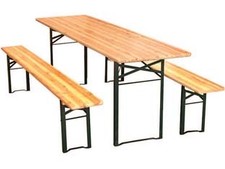 SET TAVOLO + 2 PANCHE BIRRERIA 2 GAMBE tavolo cm.200x60x77h.  panche cm.200x2...