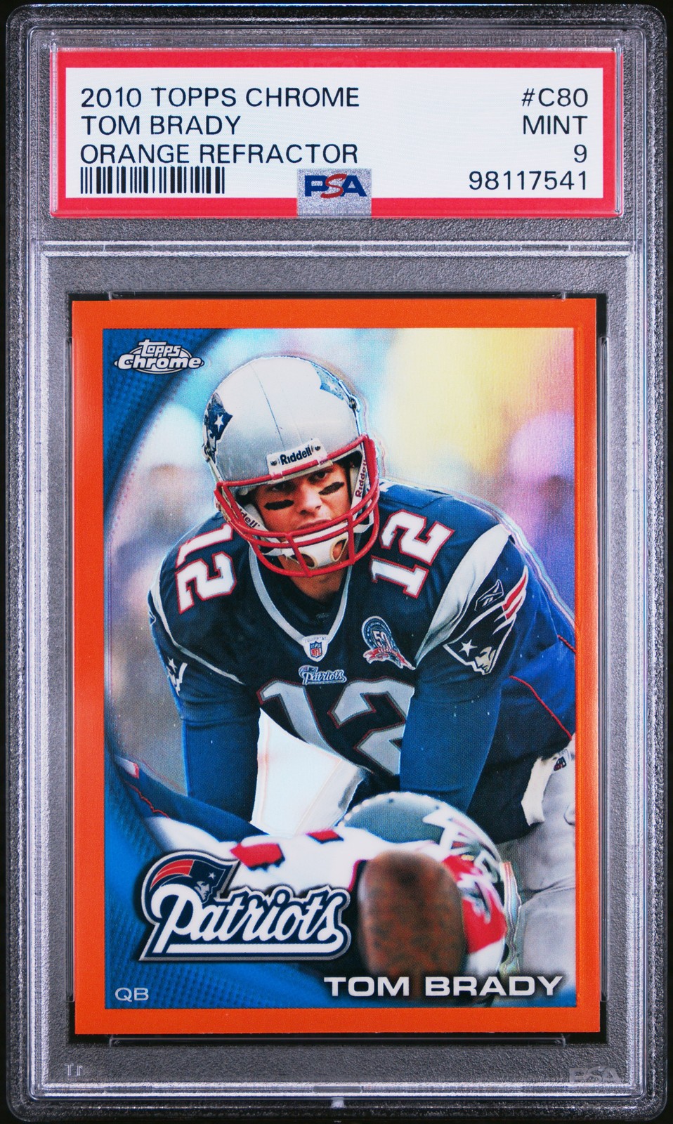 Tom Brady PSA 9 2010 Topps Chrome #C80 Orange Refractors GOAT