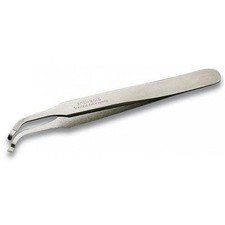 Erem 32BSA 4 1/2" Anti-Mag. SMD Tweezers, 45 Deg. Angle, Round Tips